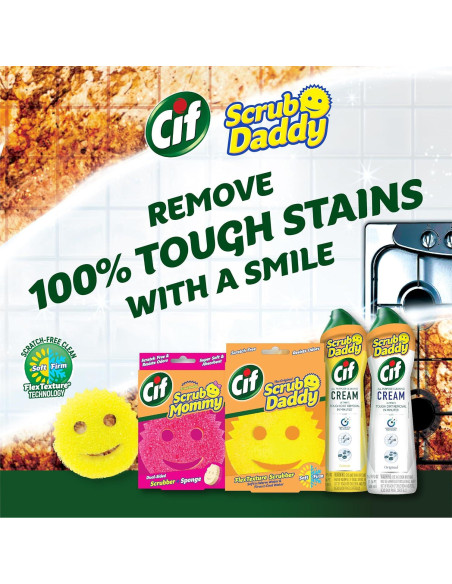 Cif Crema Limpiadora Multiusos 3 Paquetes + Scrub Daddy Cif Crema Limpiadora Multiusos 3 Paquetes + Scrub Daddy
