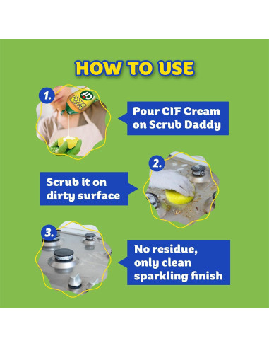 Cif Crema Limpiadora Multiusos 3 Paquetes + Scrub Daddy