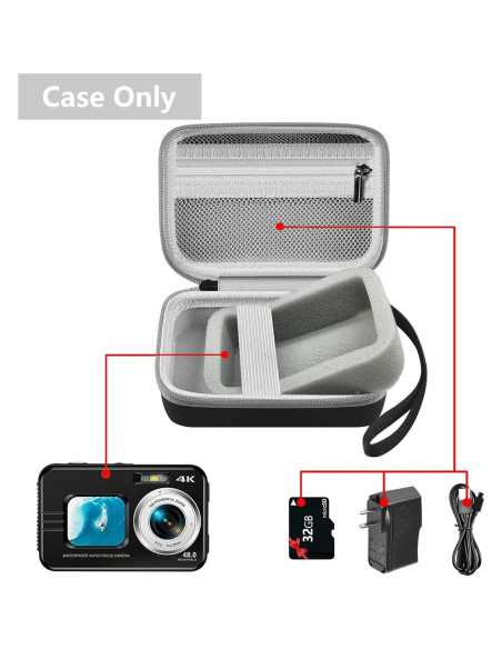 Funda de cámara digital impermeable Leayjeen 12.95x8.38cm - Negro Funda de cámara digital impermeable Leayjeen 12.95x8.38cm - Negro