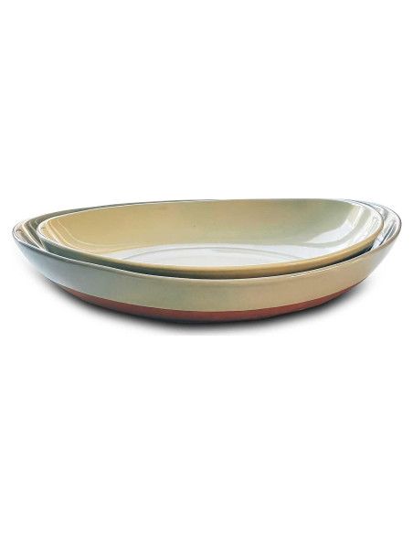 Set de 2 Platos Ovalados Mora Cerámica - 34.3 cm y 30 cm Set de 2 Platos Ovalados Mora Cerámica - 34.3 cm y 30 cm