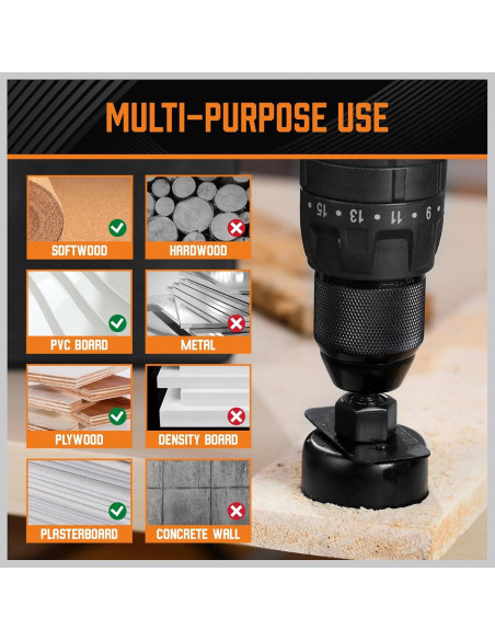 Kit de Sierras de Corona 24PCS HORUSDY 19-152mm para Madera Kit de Sierras de Corona 24PCS HORUSDY 19-152mm para Madera