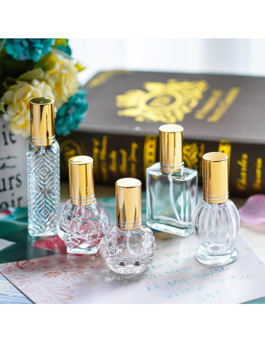 Set de 5 Botellas de Perfume de Vidrio H&D 15 ML Recargables