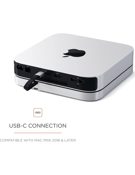 Satechi Hub USB-C y Soporte para Mac Mini M2/M1 - Plata Satechi Hub USB-C y Soporte para Mac Mini M2/M1 - Plata