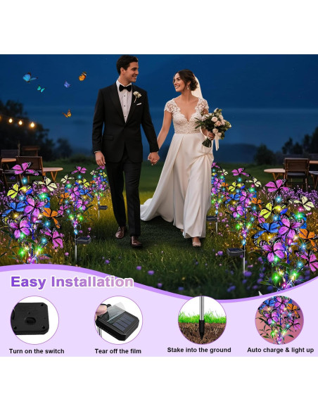 Luces de Jardín Solares Ostritec 4 Pcs Mariposas Coloridas Luces de Jardín Solares Ostritec 4 Pcs Mariposas Coloridas