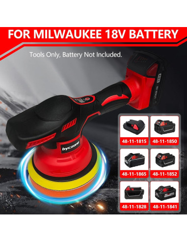 Pulidora Inalámbrica 18V byczone 6" 8 Velocidades para Coche