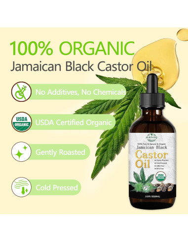 Aceite de Ricino Negro Jamaicano MMPANG 60ml Orgánico Prensado en Frío