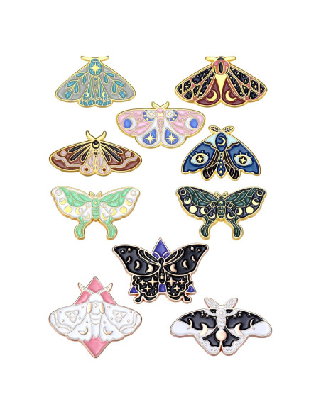 Conjunto de 10 Pines de Esmalte Janinka - Mariposa y Horror Conjunto de 10 Pines de Esmalte Janinka - Mariposa y Horror