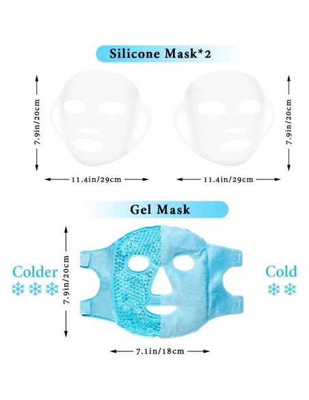 Set de Cuidado Facial: Máscara de Gel y Fundas de Silicona Set de Cuidado Facial: Máscara de Gel y Fundas de Silicona