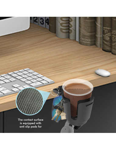 Soporte para Taza de Escritorio EDSRDUX Negro Mediano Antidesbordamiento