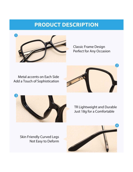 Gafas de Bloqueo de Luz Azul Firmoo BC907 - Diseño Cuadrado Gafas de Bloqueo de Luz Azul Firmoo BC907 - Diseño Cuadrado