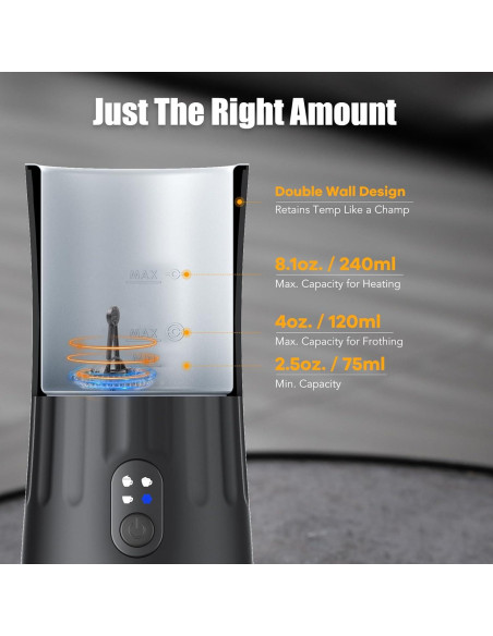 Espumador de Leche Ovetedot 240ml 4-en-1 con Apagado Automático Espumador de Leche Ovetedot 240ml 4-en-1 con Apagado Automático