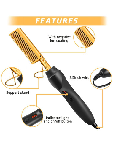 Peina Caliente Eléctrica Goiple Deluxe para Alisar y Rizar Cabello