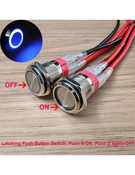 Interruptor Pulsador LED Azul Gebildet 16mm IP65 15A 110-230VAC Interruptor Pulsador LED Azul Gebildet 16mm IP65 15A 110-230VAC