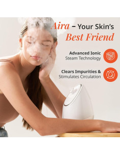 Vaporizador Facial Iónico Vanity Planet Aira Beige - Limpiador de Poros 2