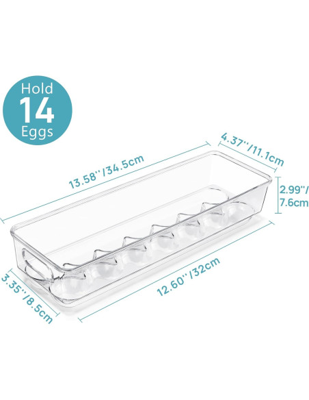 Contenedor de Huevos Vtopmart - Apilable para 28 Huevos Contenedor de Huevos Vtopmart - Apilable para 28 Huevos