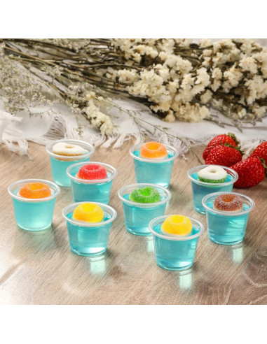 Vasos para Jello VITEVER 30 ml - 130 Sets Apilables y A Prueba de Aire
