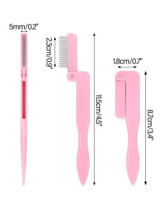 Peine Plegable para Pestañas G2PLUS 2PCS Metal Rosa 2