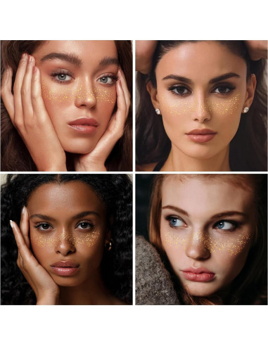 Kit de Freckles de Brillo Dorado KJYIOY - 24 Piezas