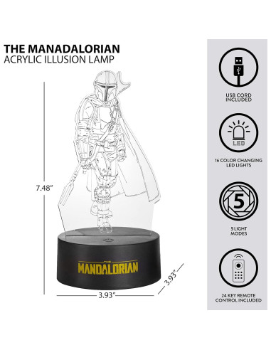 Lámpara LED Acrílica 3D Idea Nuova El Mandaloriano