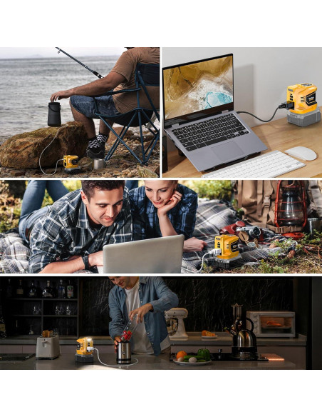 Inversor de Batería 200W VoLtTech 18V a 110V con USB y LED Inversor de Batería 200W VoLtTech 18V a 110V con USB y LED
