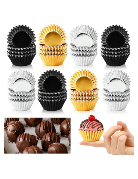 AUGSUN 400 Mini Forros de Cupcake de Foil Graduación 3.3cm AUGSUN 400 Mini Forros de Cupcake de Foil Graduación 3.3cm