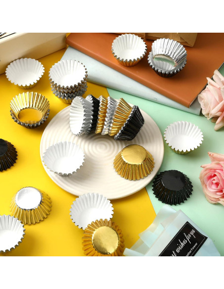 AUGSUN 400 Mini Forros de Cupcake de Foil Graduación 3.3cm AUGSUN 400 Mini Forros de Cupcake de Foil Graduación 3.3cm