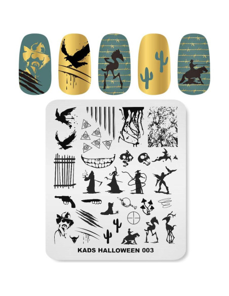 Plantilla de Estampado de Uñas KADS Halloween HA003 7.95x6.99cm Plantilla de Estampado de Uñas KADS Halloween HA003 7.95x6.99cm