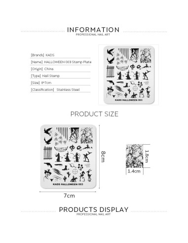 Plantilla de Estampado de Uñas KADS Halloween HA003 7.95x6.99cm