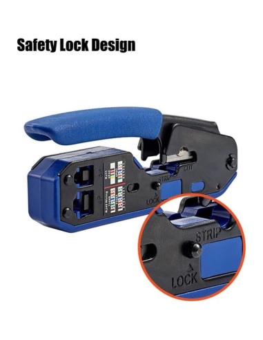 Crimpadora de Cable LSLANSOON RJ45 CAT5 CAT6 Manual 135mm