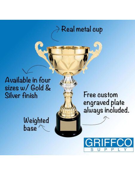 Trofeo de Copa Dorada Personalizable Griffco 22.23 cm Trofeo de Copa Dorada Personalizable Griffco 22.23 cm