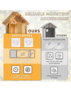 Casa para Aves de Ventana ANSTEEP 14x17.8cm Madera Marrón 2