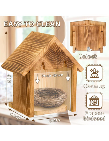 Casa para Aves de Ventana ANSTEEP 14x17.8cm Madera Marrón