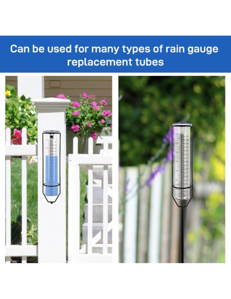 Paquete de 2 Tubos de Reemplazo para Medidor de Lluvia VEWOGIFT 17.78 cm Paquete de 2 Tubos de Reemplazo para Medidor de Lluvia VEWOGIFT 17.78 cm