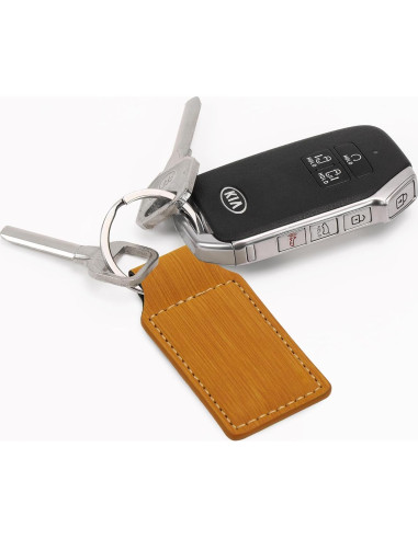 Llave Rectangular Personalizada LaserGram - Balón de Fútbol - Bambú