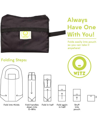 Bolsas de Compras Reutilizables O-WITZ - 3 Piezas, Negro y Blanco
