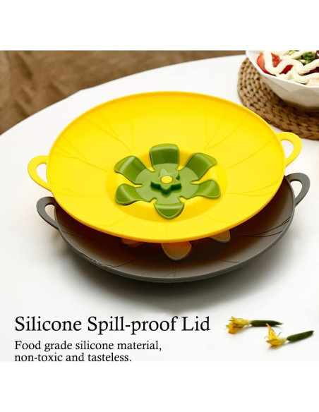 Juego de 3 tapas de silicona URMONA para microondas y cocina Juego de 3 tapas de silicona URMONA para microondas y cocina