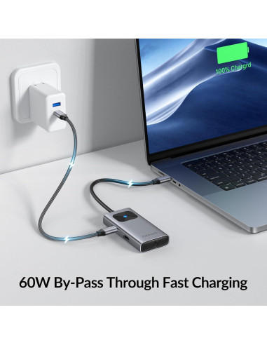 Adaptador Hub USB-C a HDMI 4K GiGimundo 5-en-1 Carga Rápida