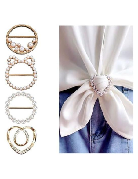 4 Clips de Bufanda y Camisa para Mujeres Decixde - Oro 4 Clips de Bufanda y Camisa para Mujeres Decixde - Oro