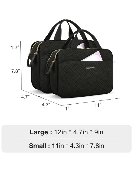 Bolsa de Aseo Grande BAGSMART Negra 30.5x11.9x22.9 cm Bolsa de Aseo Grande BAGSMART Negra 30.5x11.9x22.9 cm