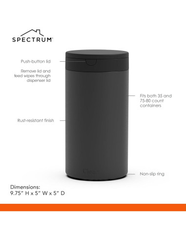 Dispensador de Toallitas Desinfectantes Spectrum Acero Inoxidable