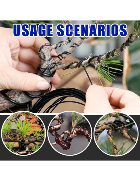 Kit de Alambres Bonsai Glarks 4 Rollos Aluminio 50m Cortador Kit de Alambres Bonsai Glarks 4 Rollos Aluminio 50m Cortador
