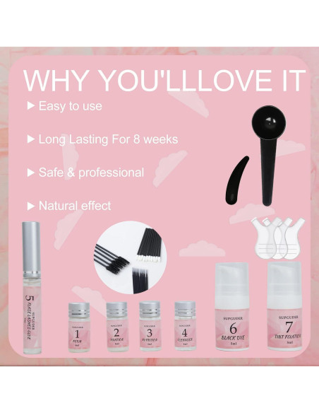 Kit de Elevación de Pestañas y Cejas 4 en 1 Negro - Profesional Kit de Elevación de Pestañas y Cejas 4 en 1 Negro - Profesional