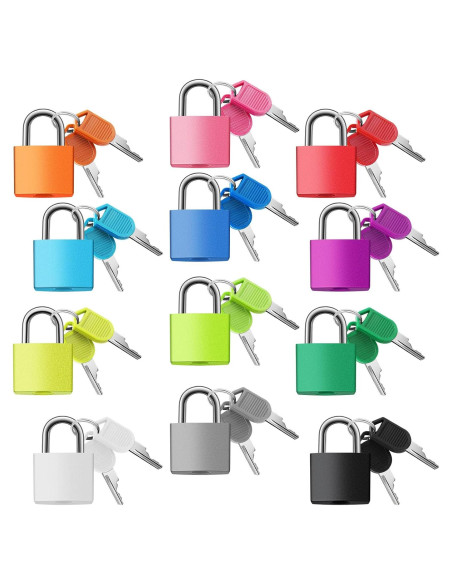 Candados de Maleta Photect con Llave - 12 Pzs Colores Vivos Candados de Maleta Photect con Llave - 12 Pzs Colores Vivos