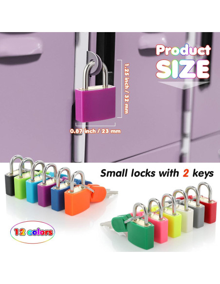 Candados de Maleta Photect con Llave - 12 Pzs Colores Vivos Candados de Maleta Photect con Llave - 12 Pzs Colores Vivos
