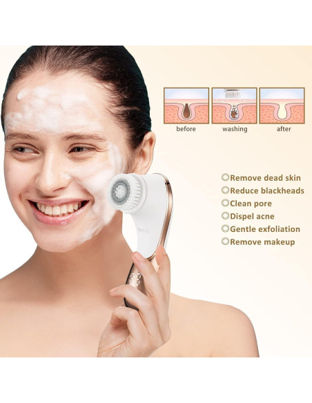 Cepillo Facial Eléctrico IWEEL IPX7 Recargable 4 Cabezas Cepillo Facial Eléctrico IWEEL IPX7 Recargable 4 Cabezas