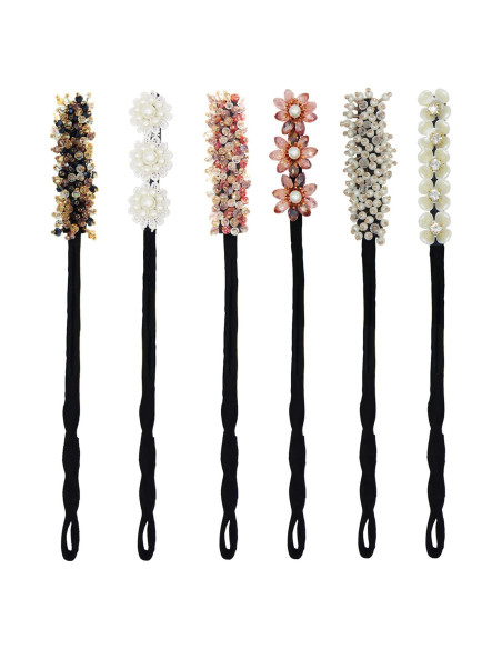 Juego de 6 Accesorios para Moño de Flores JDXN - Colores Mezclados Juego de 6 Accesorios para Moño de Flores JDXN - Colores Mezclados