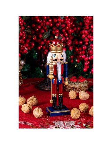 Cascanueces de Madera Rey Azul 25.4 cm Clever Creations