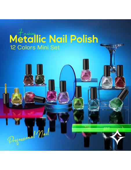 Kit de Esmalte de Uñas Holográfico Glamonade - 12 Colores Kit de Esmalte de Uñas Holográfico Glamonade - 12 Colores