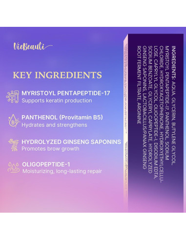 Suero de Crecimiento de Cejas VieBeauti 3mL - Fórmula Natural