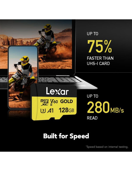 Tarjeta Micro SD Lexar 128GB UHS-II C10 U3 V60 Full HD 4K Tarjeta Micro SD Lexar 128GB UHS-II C10 U3 V60 Full HD 4K